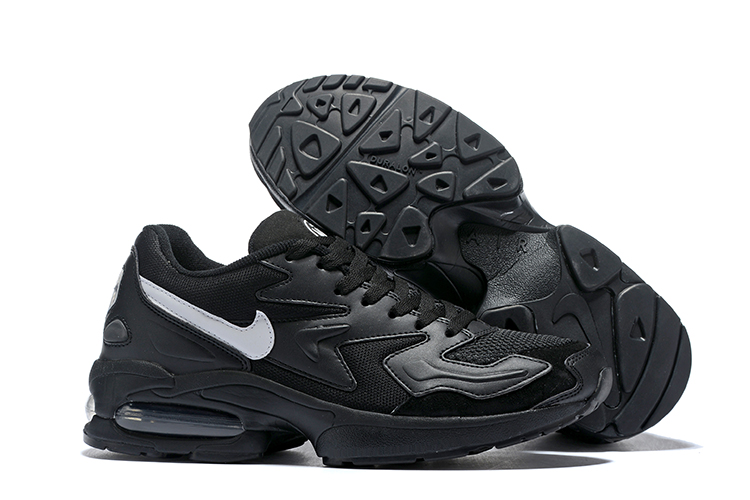 Nike Air Max 2 All Black Grey Swoosh Shoes - Click Image to Close